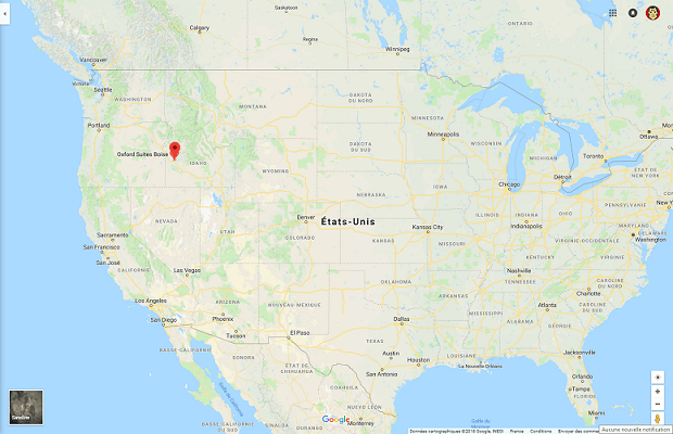 localisation de la ville de Boise dans l'état de l'Idaho aux USA